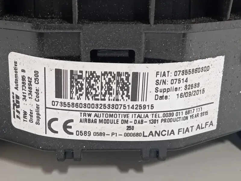 Air-bag Guidatore 07355860300 Citroen Jumper III 2014