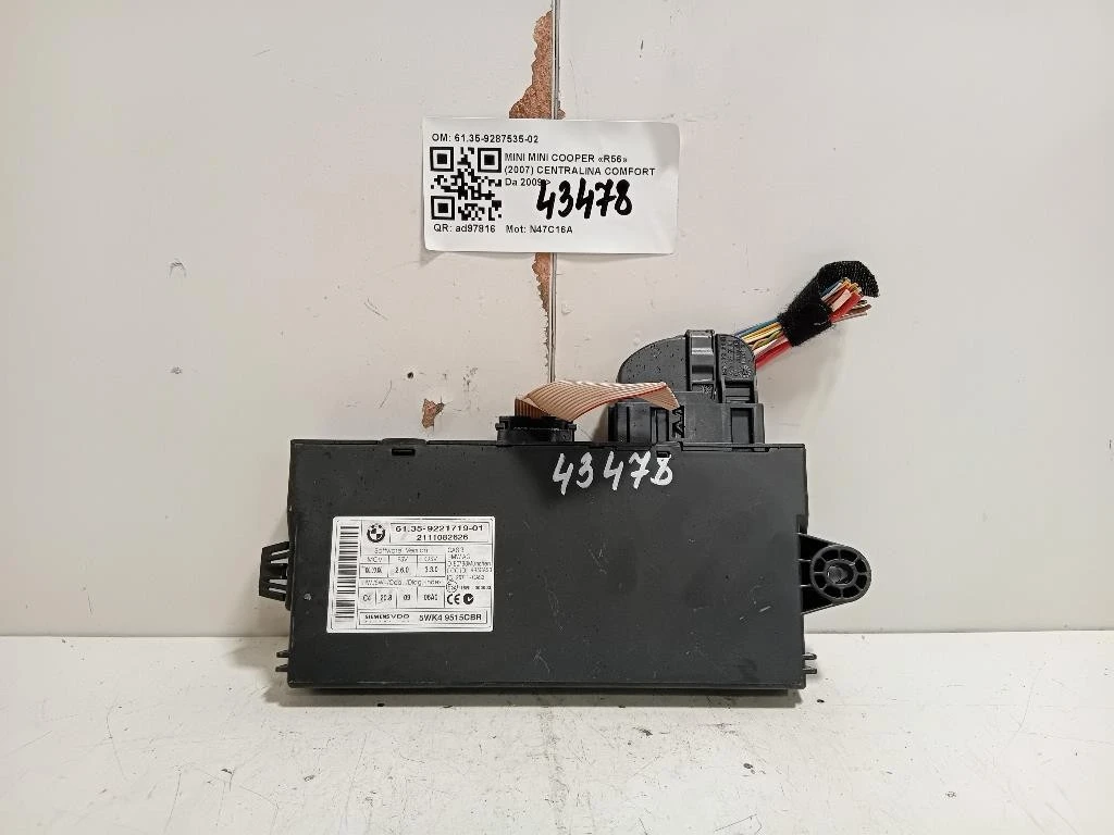 Centralina Comfort 6135-9287535-02 Mini MINI Cooper R56 2007