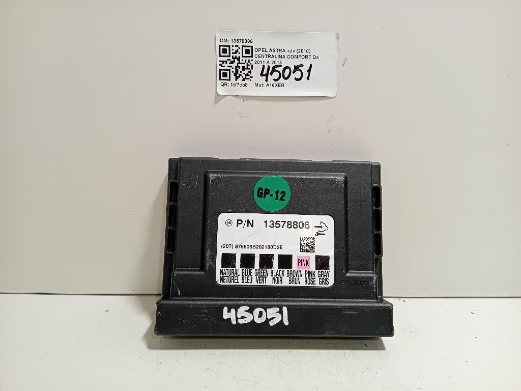Centralina Comfort 13578806 Opel Astra J 2010