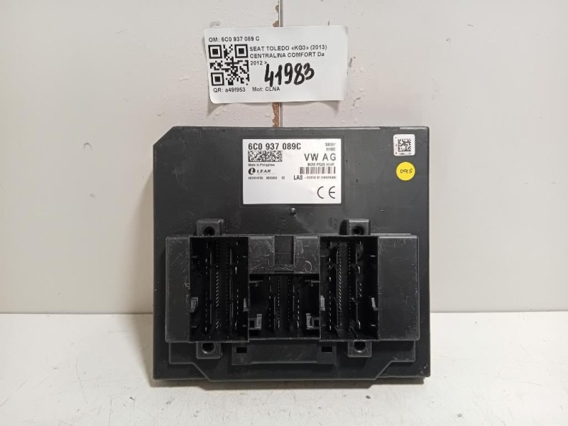Centralina Comfort 6C0 937 089 C Seat Toledo KG3 2013