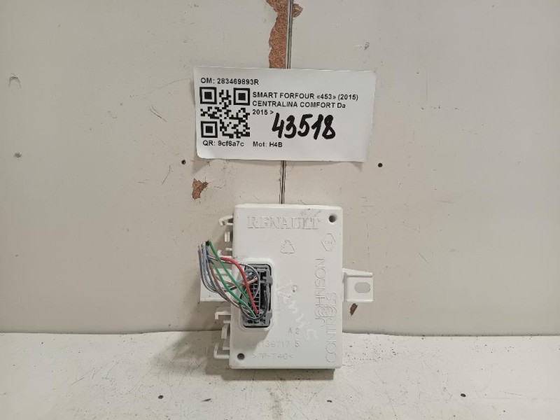 Centralina Comfort 283469893R MODULO CONTROLLO COMFORT Smart Forfour 453 2015