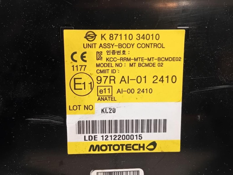 Centralina Comfort 8711034010 Ssangyong Korando III 2011