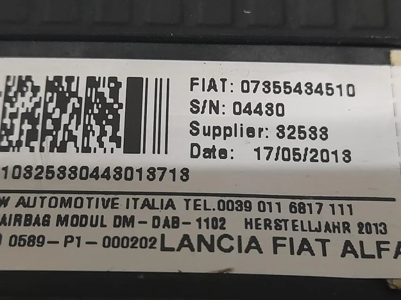 Air-bag Guidatore 07355434510 Fiat Panda II 2012