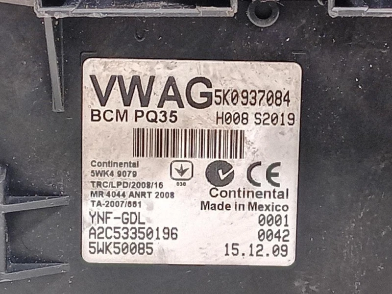Centralina Comfort 5K0937084 Volkswagen GOLF VI 2009