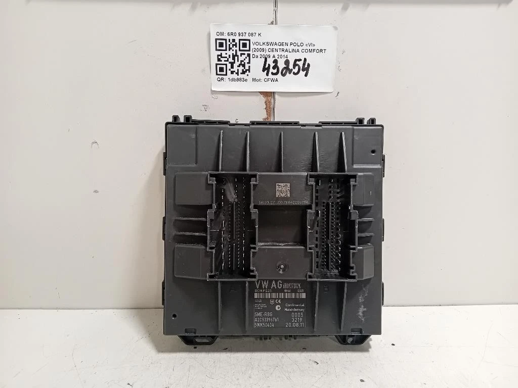 Centralina Comfort 6R0 937 087 K Volkswagen POLO VI 2009