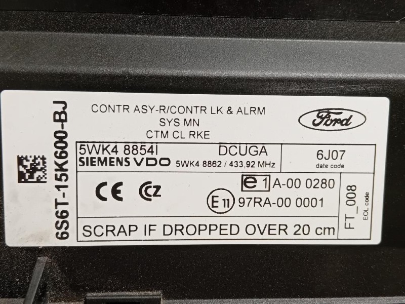 Centralina Controllo Allarme 1678406 Ford Fiesta V 2002