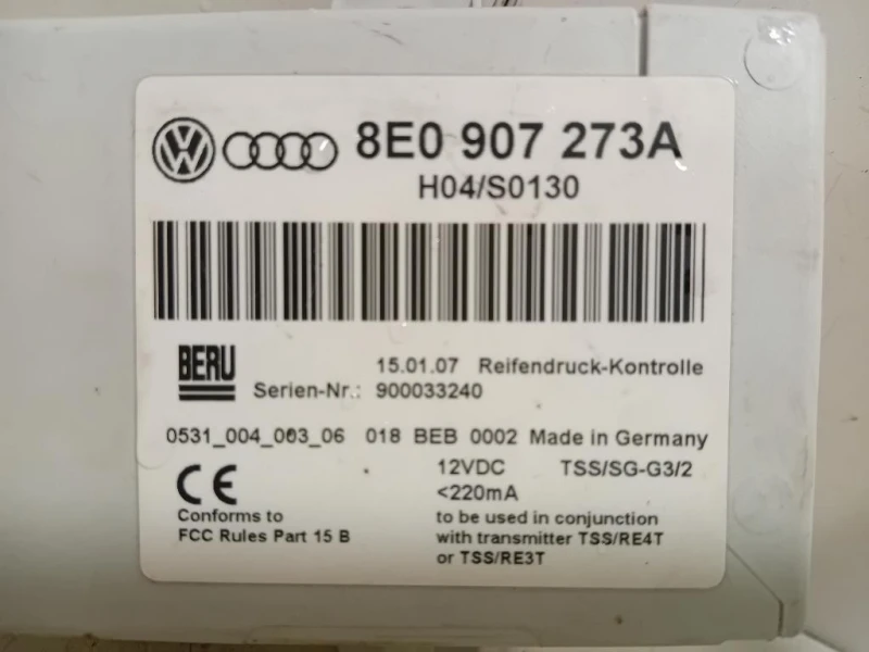 Centralina Controllo Pneumatici 8E0 907 273A Audi A4 8ED Avant 2005