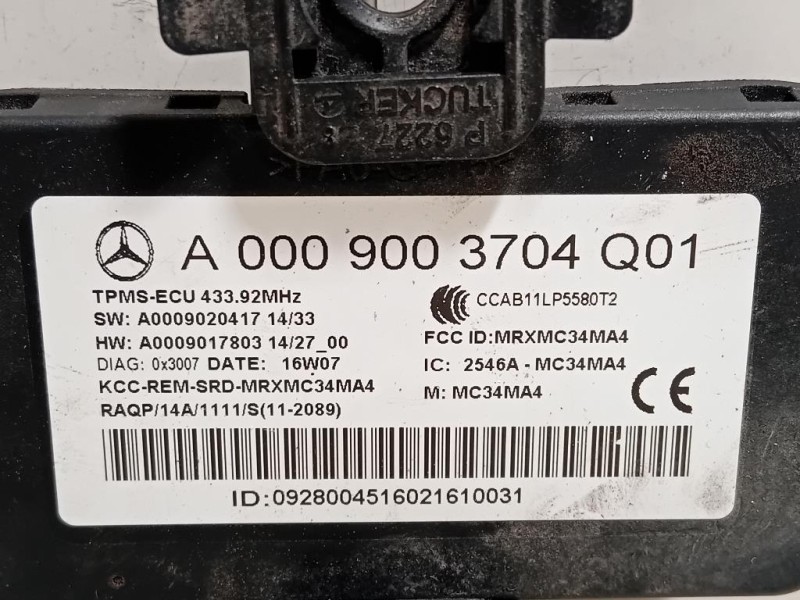 Centralina Controllo Pneumatici A0009003704 Mercedes Classe GLE W166 2015