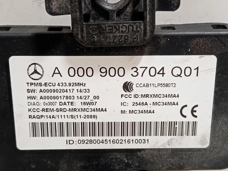Centralina Controllo Pneumatici A0009003704 Mercedes Classe GLE W166 2015