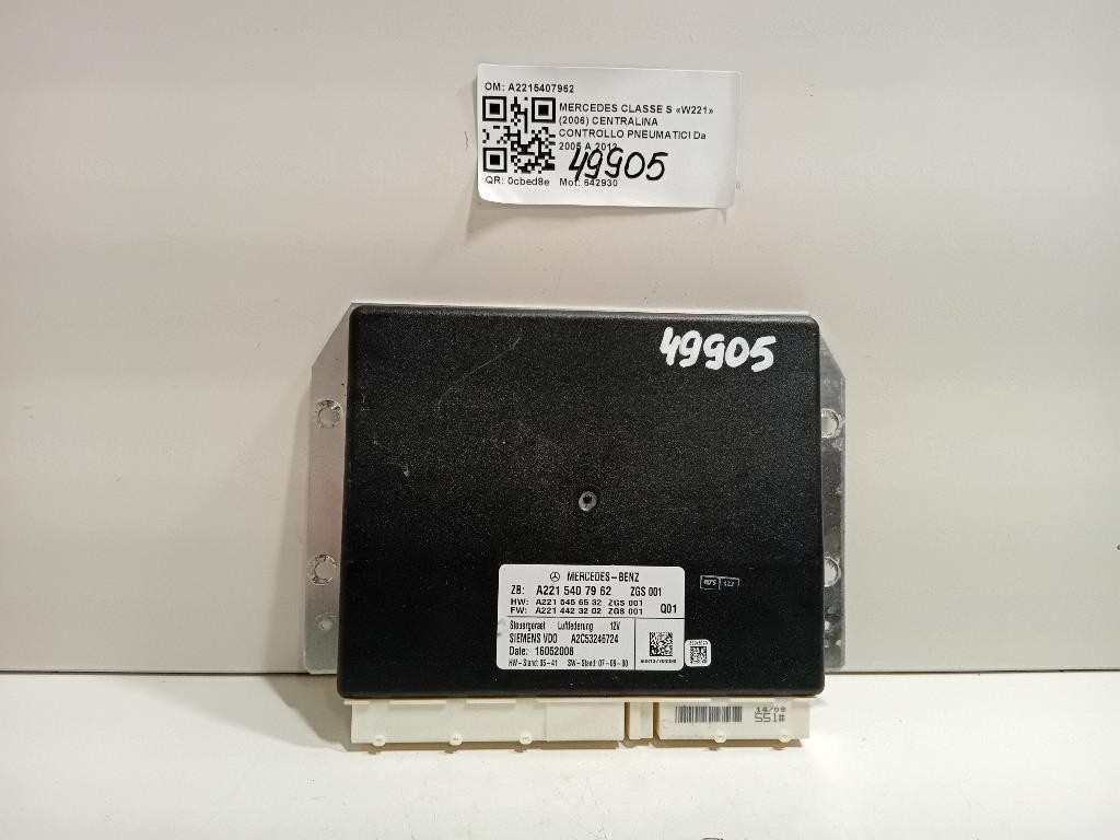 Centralina Controllo Pneumatici A2215407962 Mercedes Classe S W221 2006