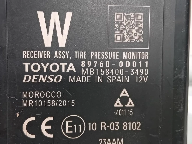 Centralina Controllo Pneumatici 89760-0D011 Toyota Yaris IV 2017