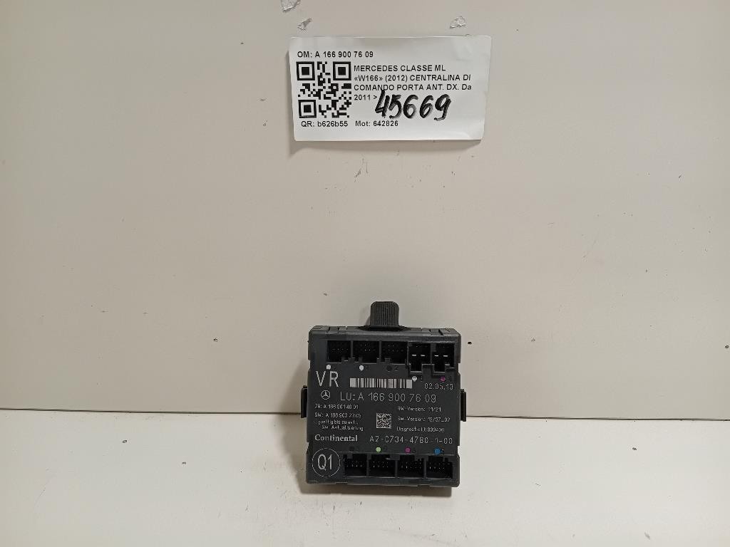 Centralina DI Comando Porta ANT DX A 166 900 76 09 Mercedes Classe ML W166 2012