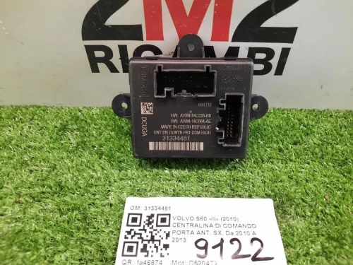 Centralina DI Comando Porta ANT SX 31334481 Volvo S60 II 2010