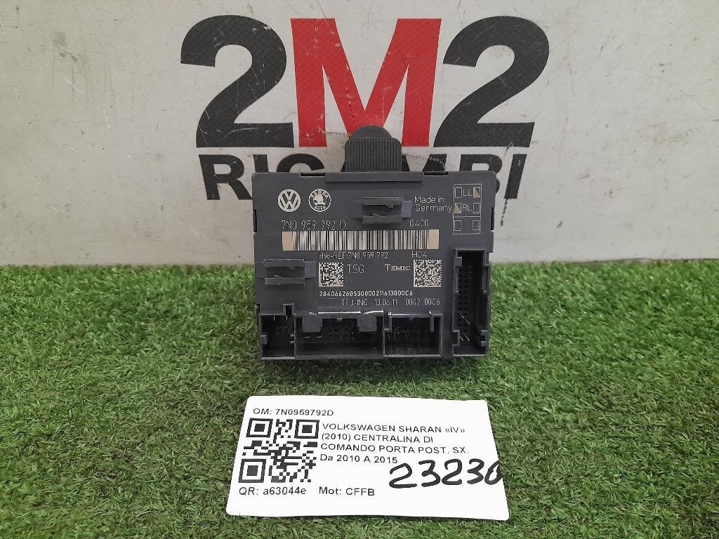 Centralina DI Comando Porta POST SX 7N0959792D Volkswagen Sharan IV 2010