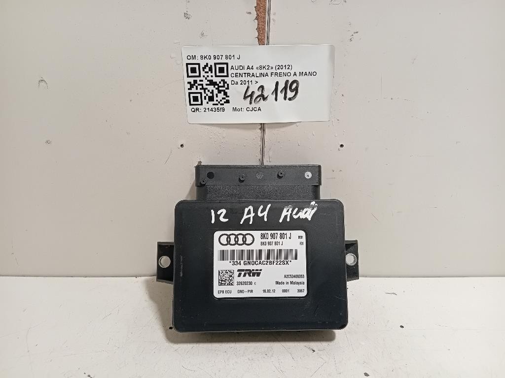 Centralina Freno A MANO 8K0 907 801 J Audi A4 8K2 2012