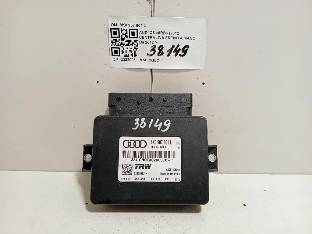 Centralina Freno A MANO 8K0 907 801 L Audi Q5 8RB 2012