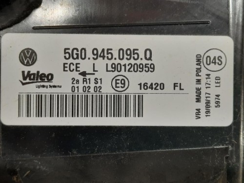 Fanale POST SX 5G0945095Q Volkswagen GOLF VII 2017