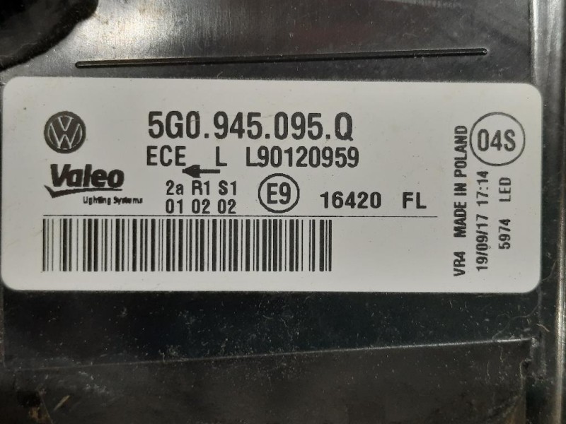 Fanale POST SX 5G0945095Q Volkswagen GOLF VII 2017