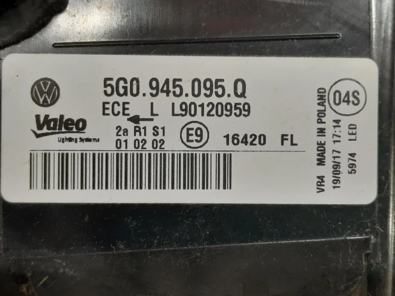 Fanale POST SX 5G0945095Q Volkswagen GOLF VII 2017