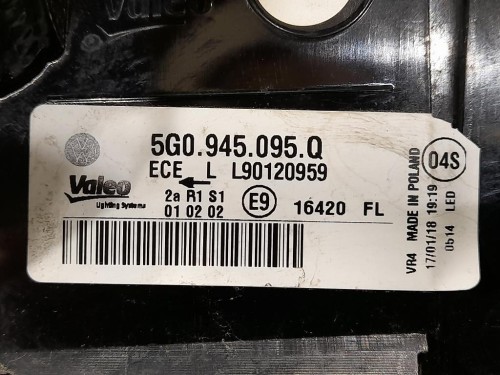 Fanale POST SX 5G0945095Q Volkswagen GOLF VII 2017