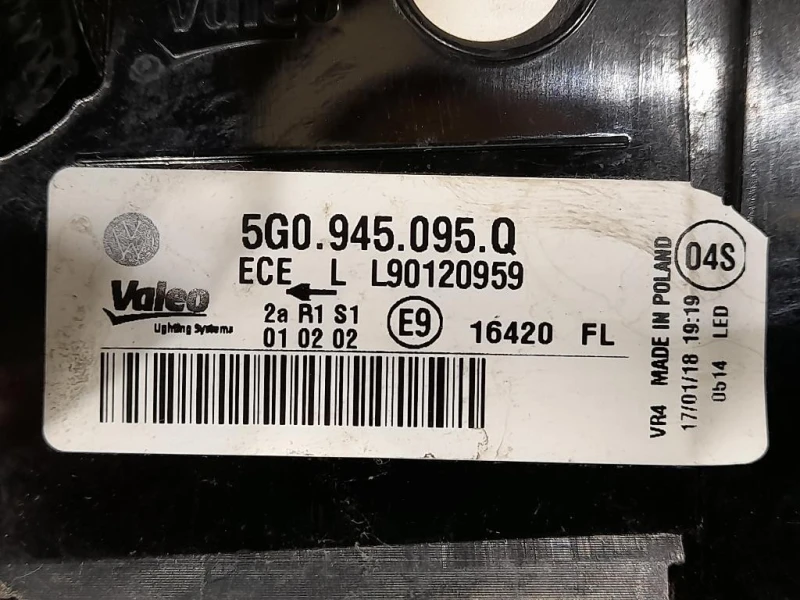 Fanale POST SX 5G0945095Q Volkswagen GOLF VII 2017