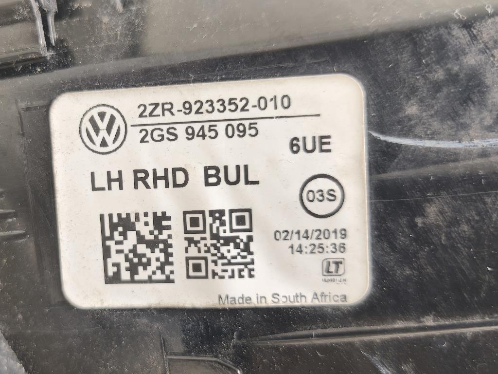 Fanale POST SX 2GS945095 Volkswagen POLO VII 2017