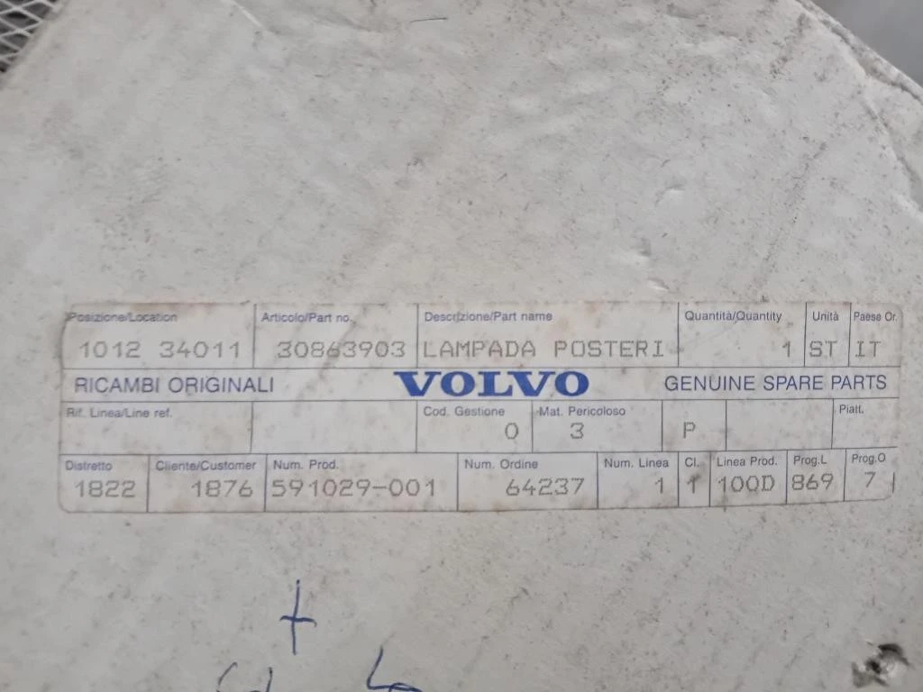 Fanale POST SX 30863903 S40 V40 Volvo V40 I 1996