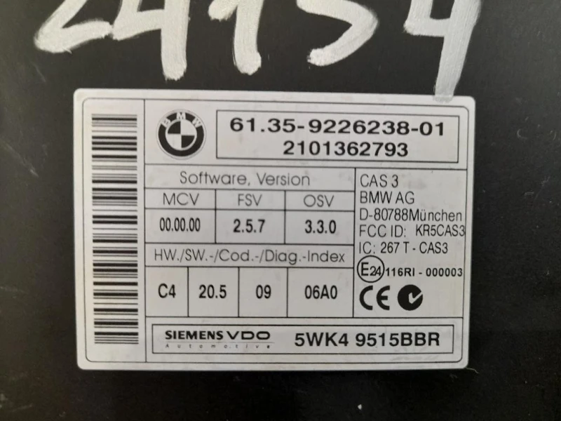 Centralina Immobilizer 61359226238 Bmw Serie 3 E90 Berlina 2005