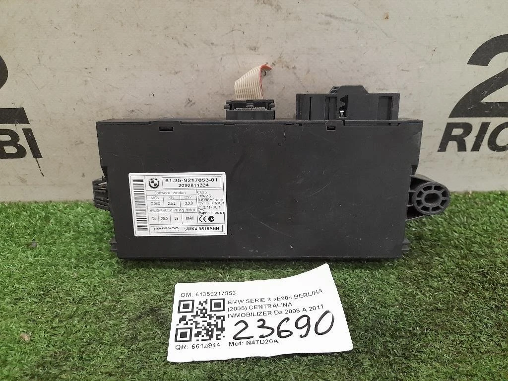 Centralina Immobilizer 61359217853 Bmw Serie 3 E90 Berlina 2005