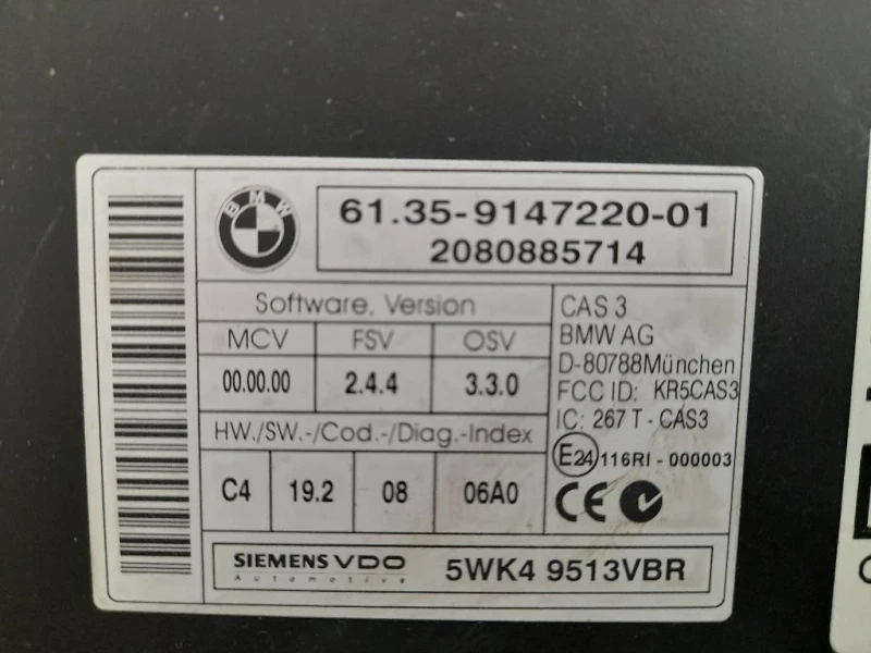 Centralina Immobilizer 61359147220 Bmw Serie 3 E90 Berlina 2005