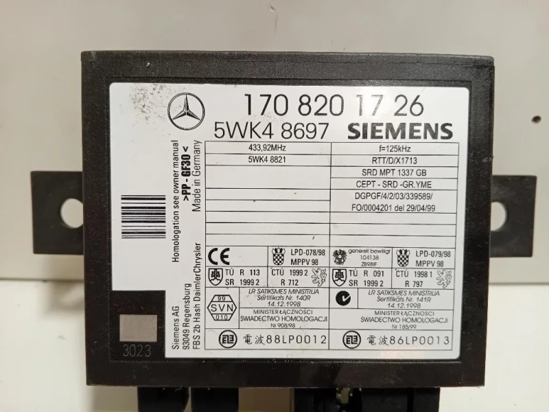 Centralina Immobilizer 1708201726 Mercedes Classe SLK R170 1997