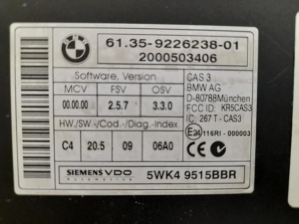 Centralina Immobilizer 61359226238 Mini MINI ONE R56 2007