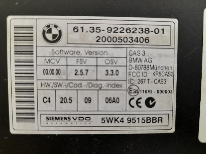 Centralina Immobilizer 61359226238 Mini MINI ONE R56 2007