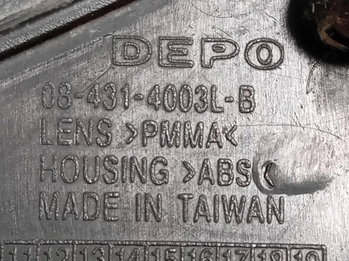 Fanale Retronebbia POST 08-431-4003L Ford Fiesta VI 2008