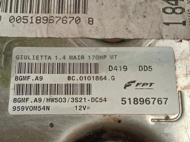 Centralina Iniezione 51896767 Alfa Romeo Giulietta 2010