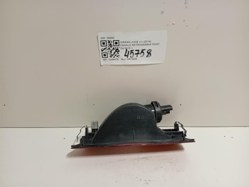 Fanale Retronebbia POST 26580 Nissan JUKE I 2014