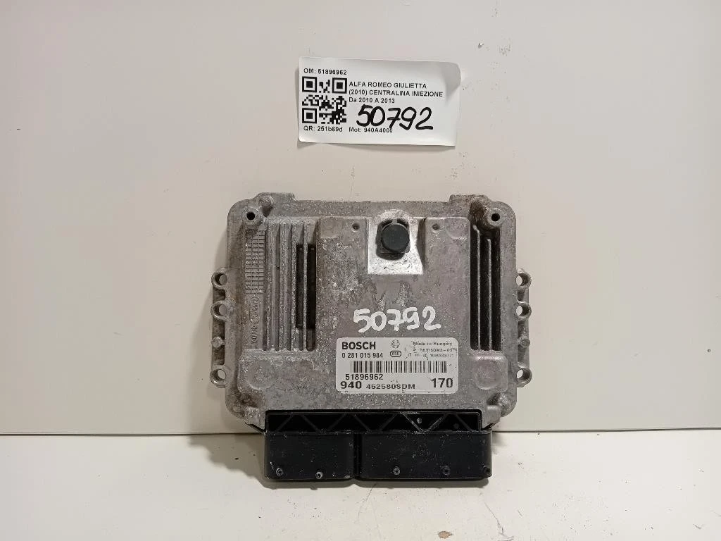 Centralina Iniezione 51896962 Alfa Romeo Giulietta 2010