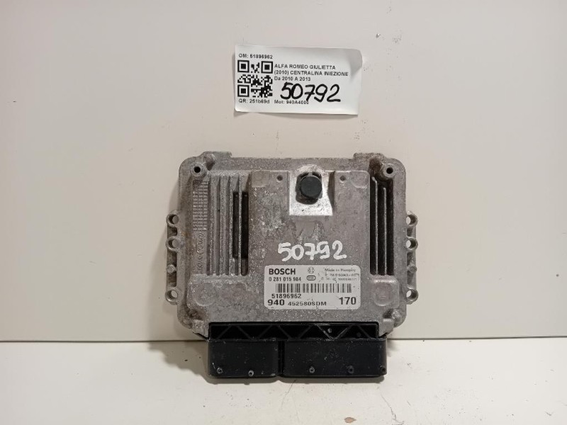 Centralina Iniezione 51896962 Alfa Romeo Giulietta 2010