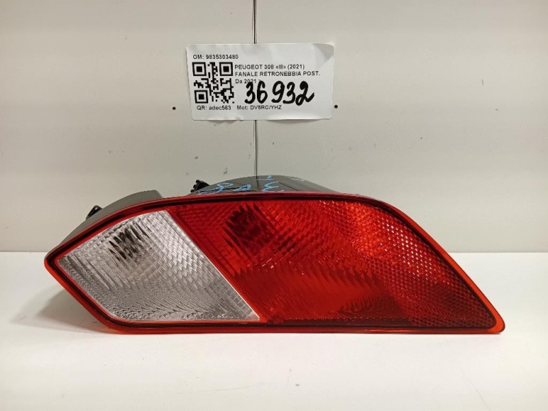 Fanale Retronebbia POST 9835303480 Peugeot 308 III 2021