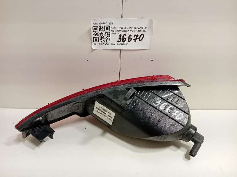 Fanale Retronebbia POST DX 3202001434 Fiat TIPO II 2016