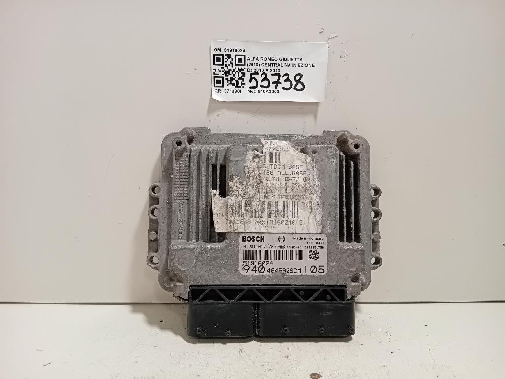 Centralina Iniezione 51916024 Alfa Romeo Giulietta 2010