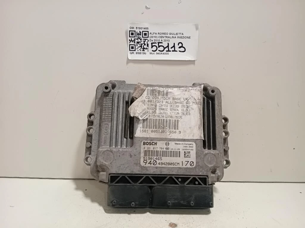 Centralina Iniezione 51901465 Alfa Romeo Giulietta 2010