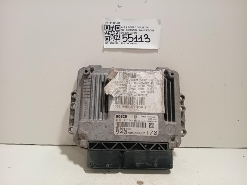 Centralina Iniezione 51901465 Alfa Romeo Giulietta 2010