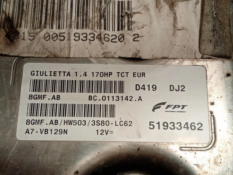 Centralina Iniezione 51933462 Alfa Romeo Giulietta 2013