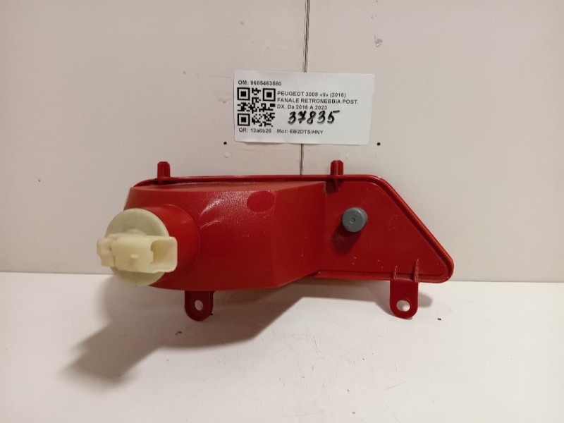 Fanale Retronebbia POST DX 9685463580 Peugeot 3008 II 2016