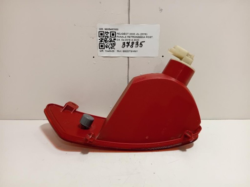 Fanale Retronebbia POST DX 9685463580 Peugeot 3008 II 2016