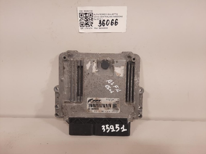 Centralina Iniezione 55263136 Alfa Romeo Giulietta 2013