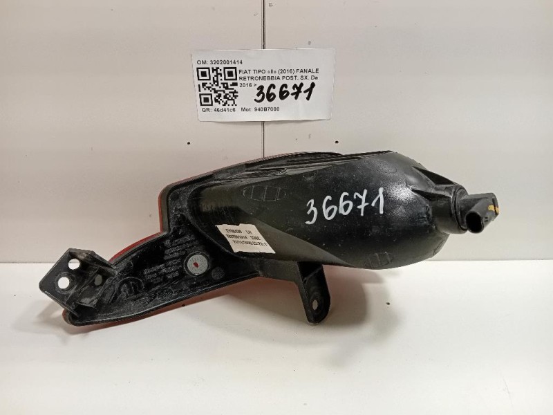 Fanale Retronebbia POST SX 3202001414 Fiat TIPO II 2016