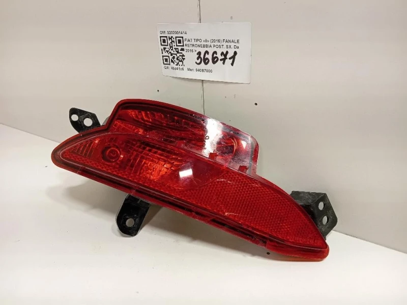 Fanale Retronebbia POST SX 3202001414 Fiat TIPO II 2016