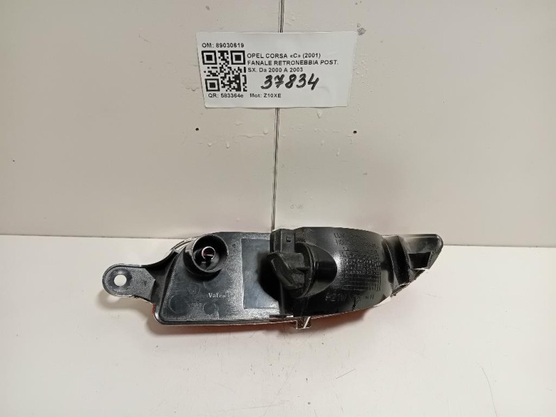 Fanale Retronebbia POST SX 89030619 Opel Corsa C 2001